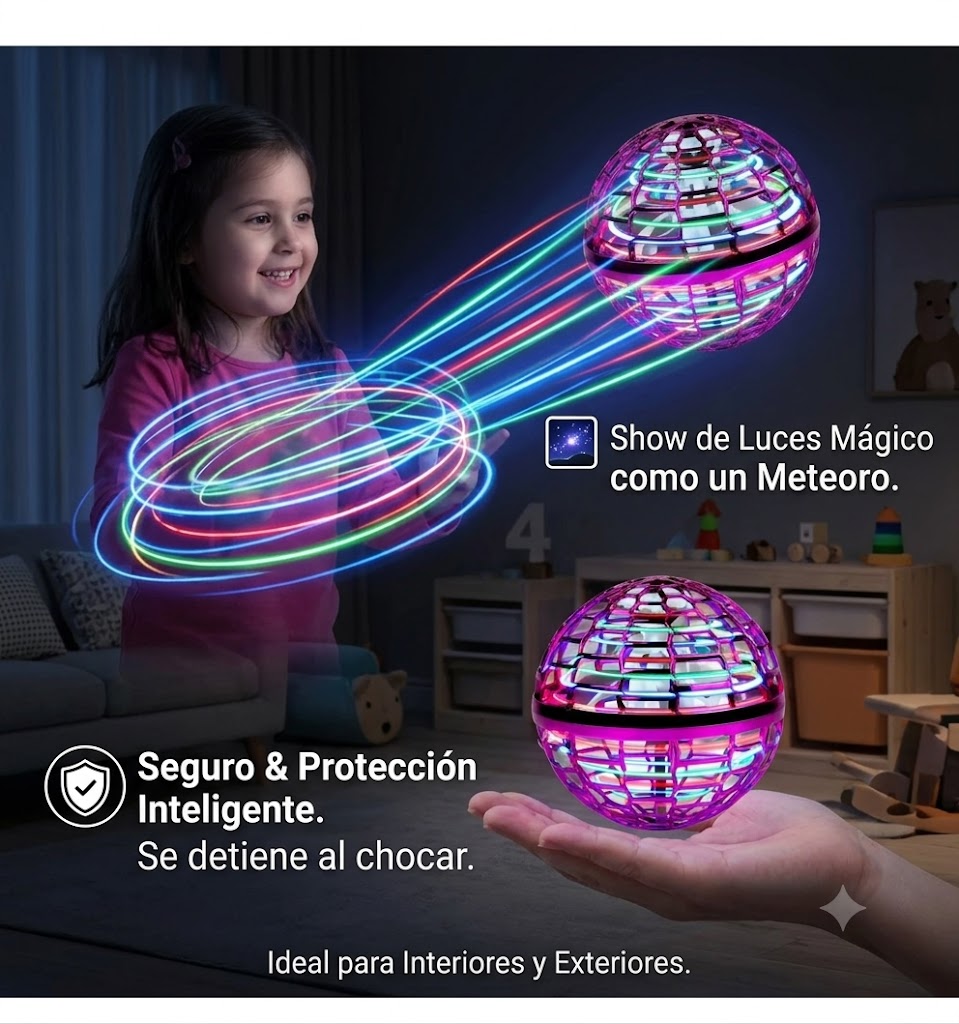 Spinner Bola Voladora LED Carga USB